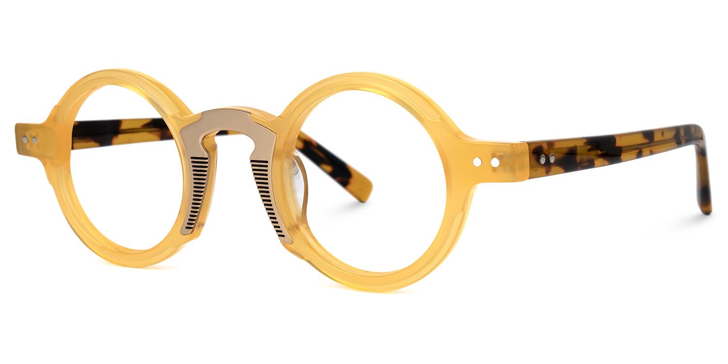 Danyelle Round Yellow Glasses1