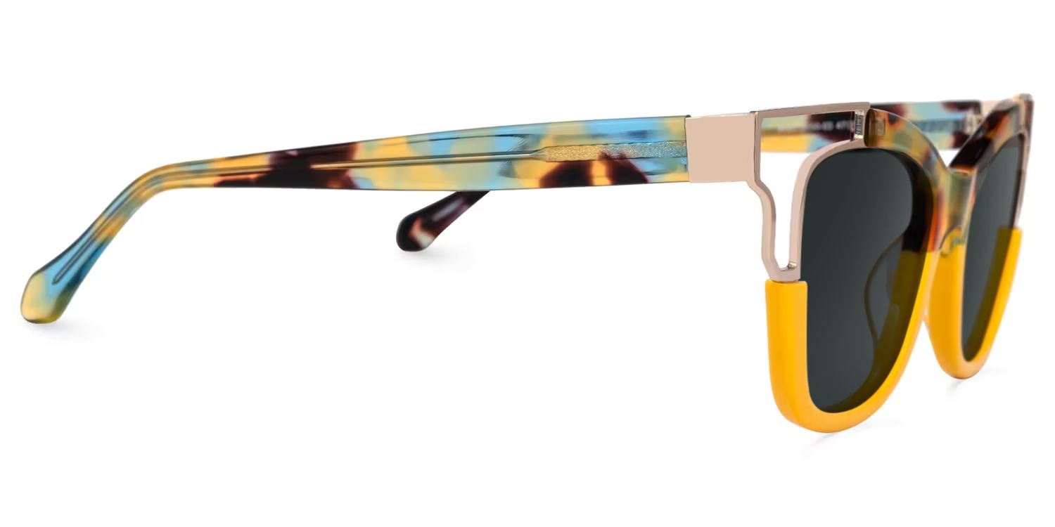 Rhoden Yellow Frame Sunglasses with Cat Eye Style | ZEELOOL UK2
