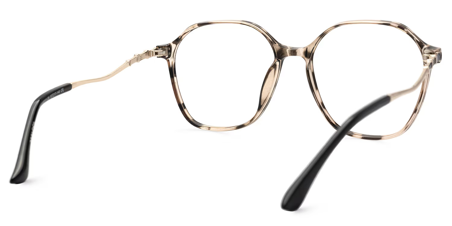 Lekesha thin Tortoiseshell Eyeglasses in Geometric Design | ZEELOOL UK3