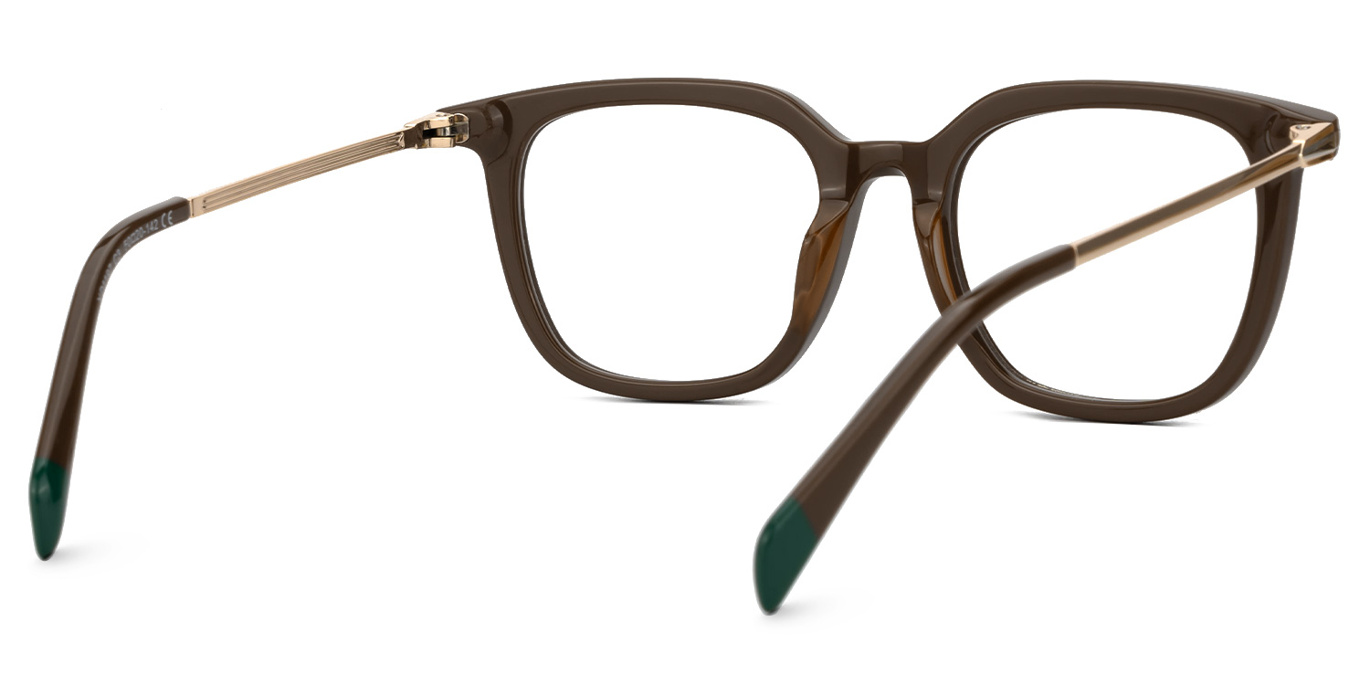 Bodali Mixed-Materials Square Brown Frame Glasses | ZEELOOL UK3