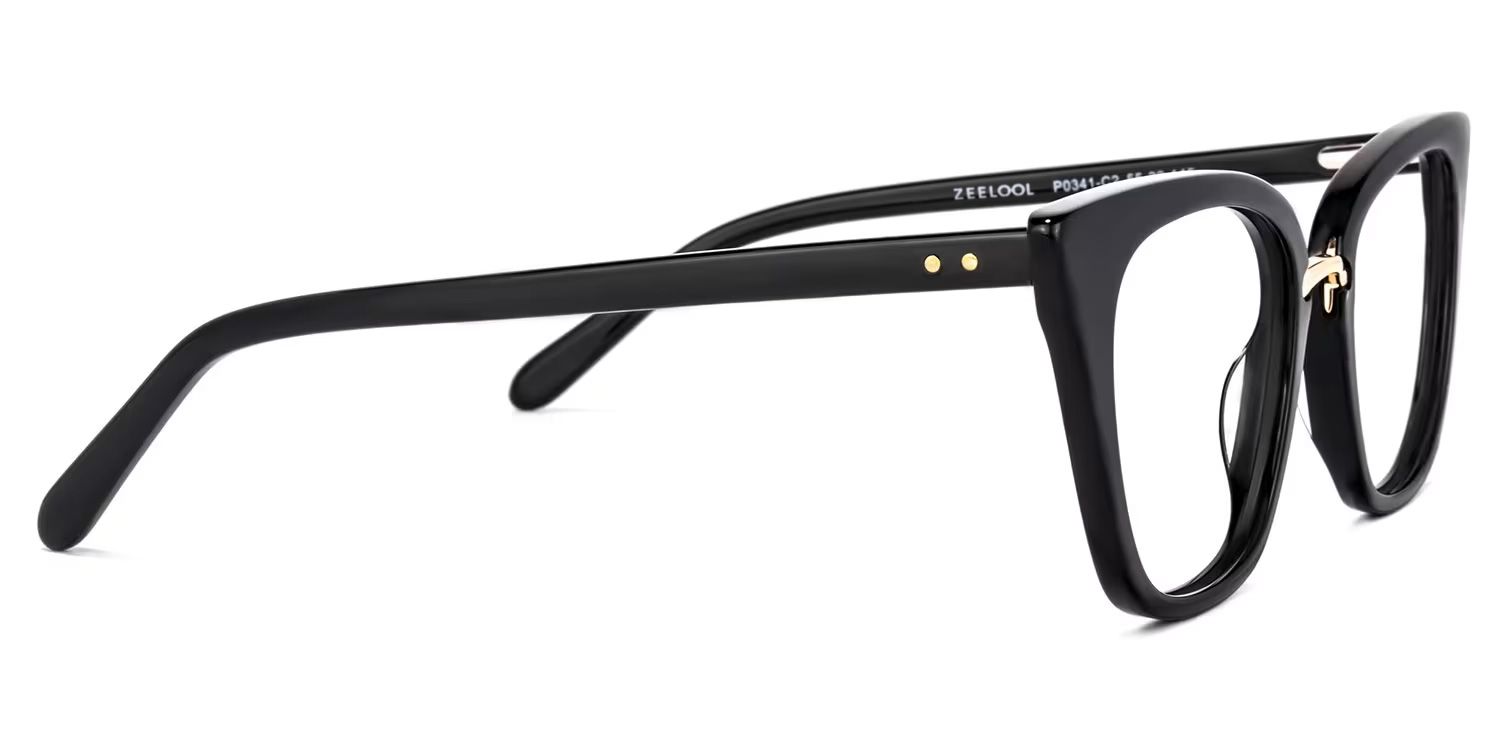 Tallulah Cat Eye Black Eyeglasses and Acetate Frame3