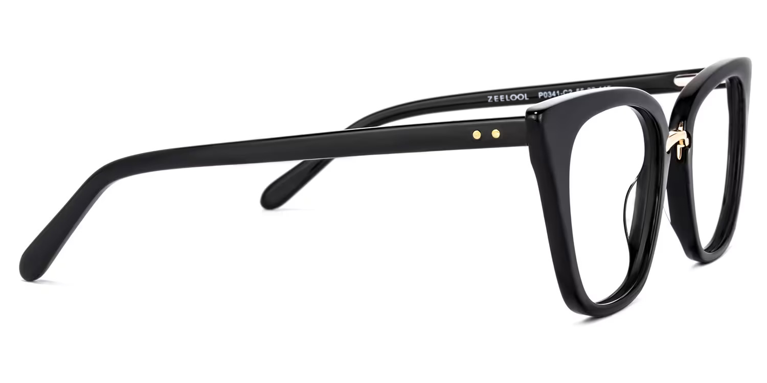Tallulah Cat Eye Black Eyeglasses and Acetate Frame3