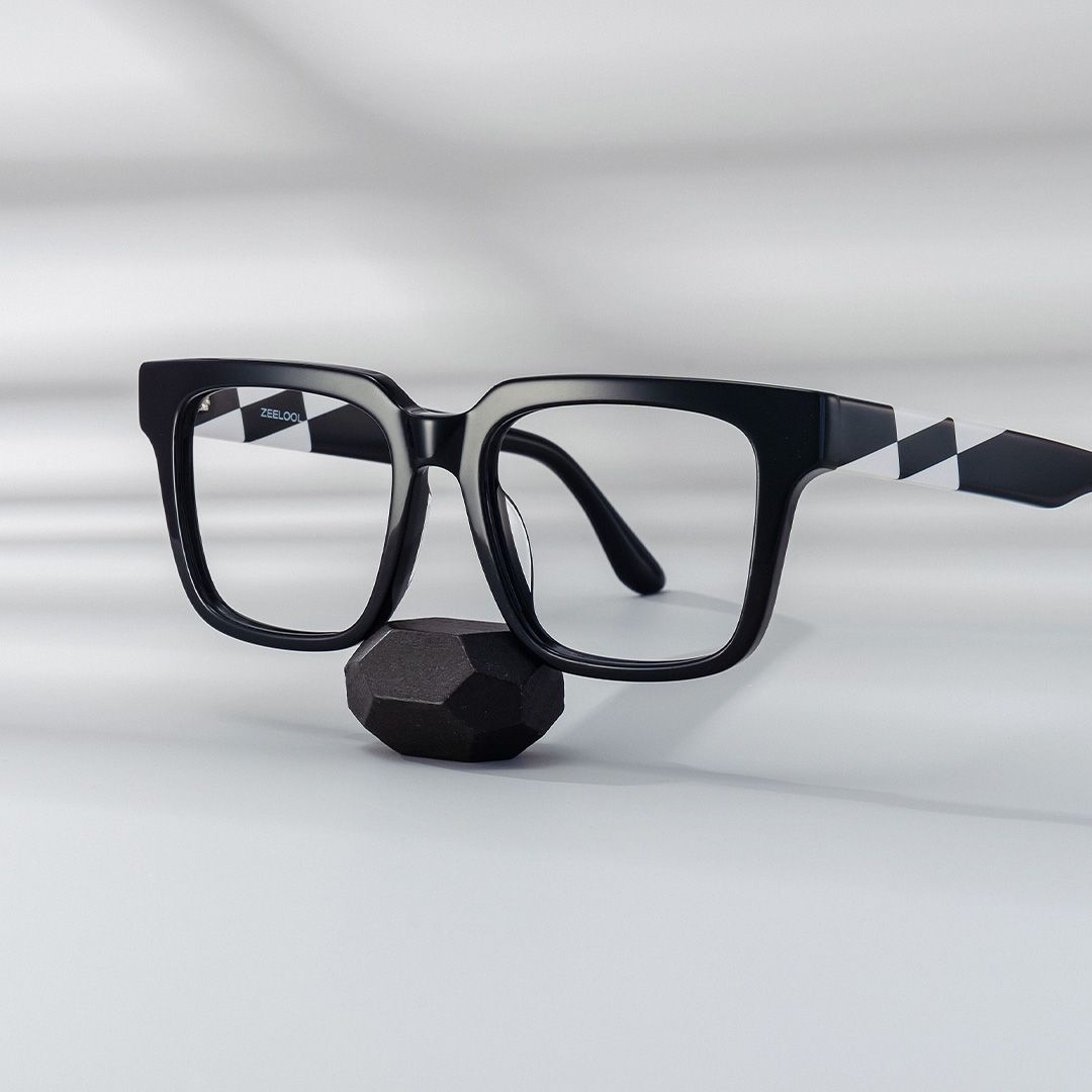 Harriet Square Black Frame Eyeglasses for Man| ZEELOOL UK0