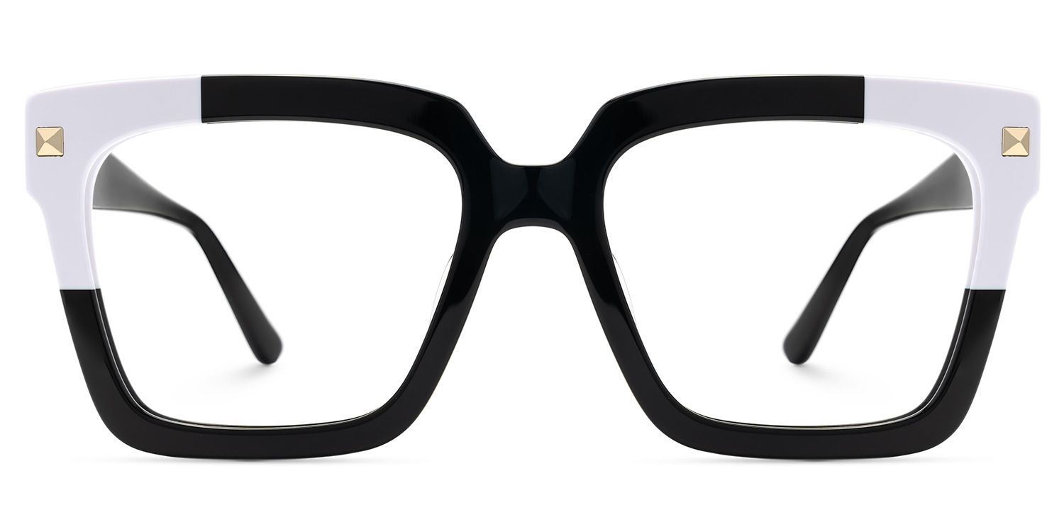 Glendalis Square Black and White Frames for Glasses  | ZEELOOL UK0
