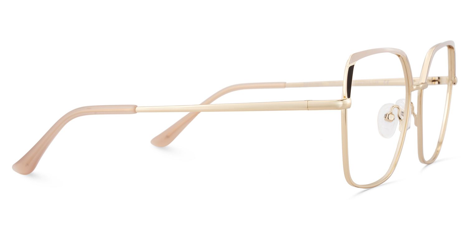 Shayla Metal Square Pink Brown Frame Glasses | ZEELOOL UK4