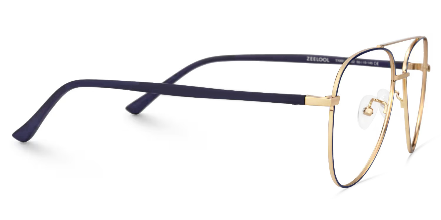 Paige Aviator Blue-Gold Glasses5