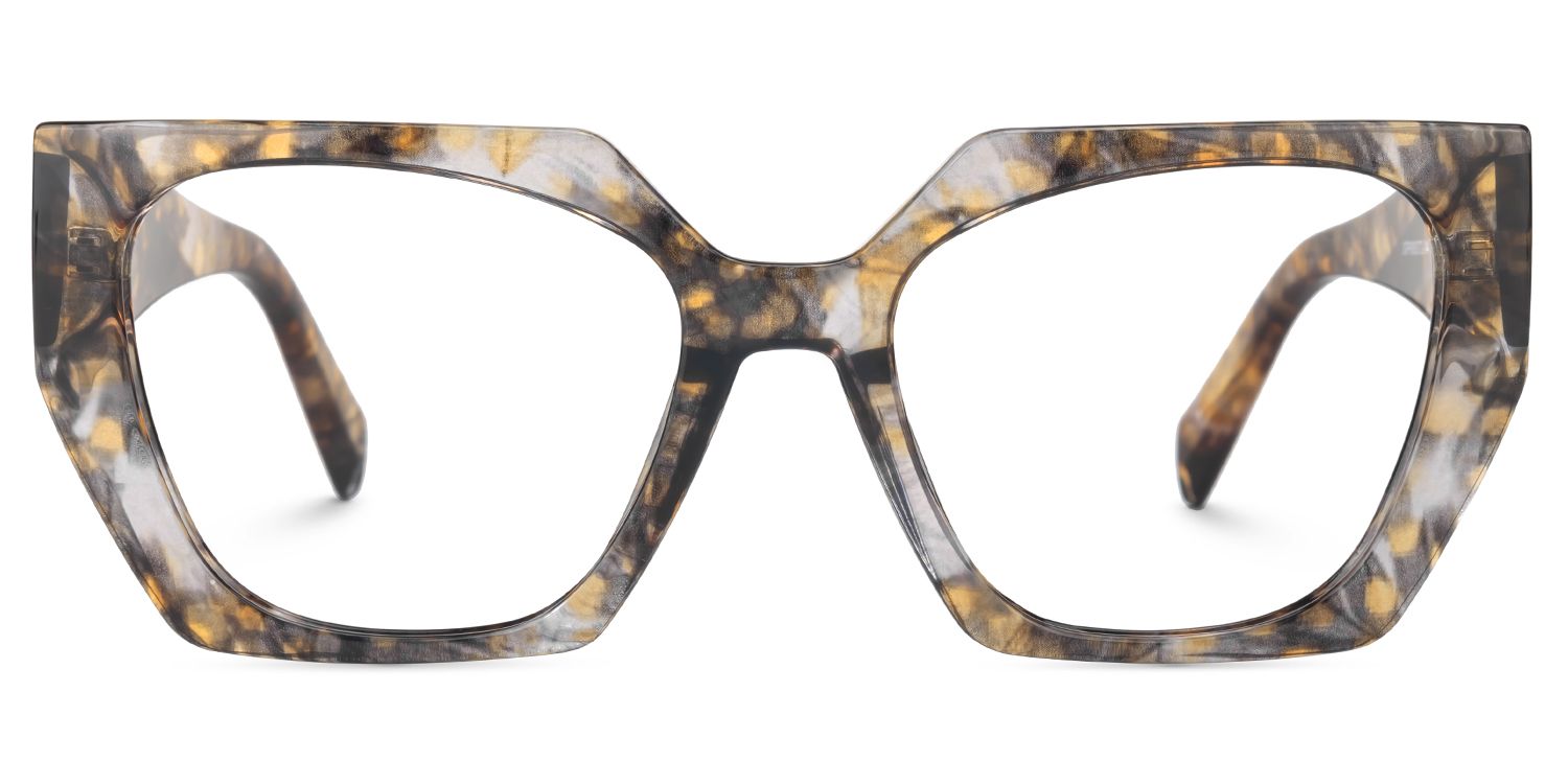 Sileidy Geometric Eyeglasses and Yellow-Floral Frame0