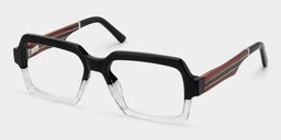 Jack Rectangle Black & Clear Glasses4