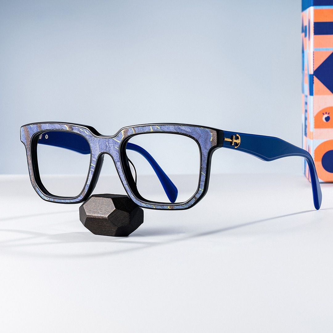 Matte Blue Eyeglasses Frames0