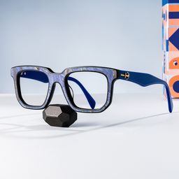 Keylin Rectangle Blue Glasses0