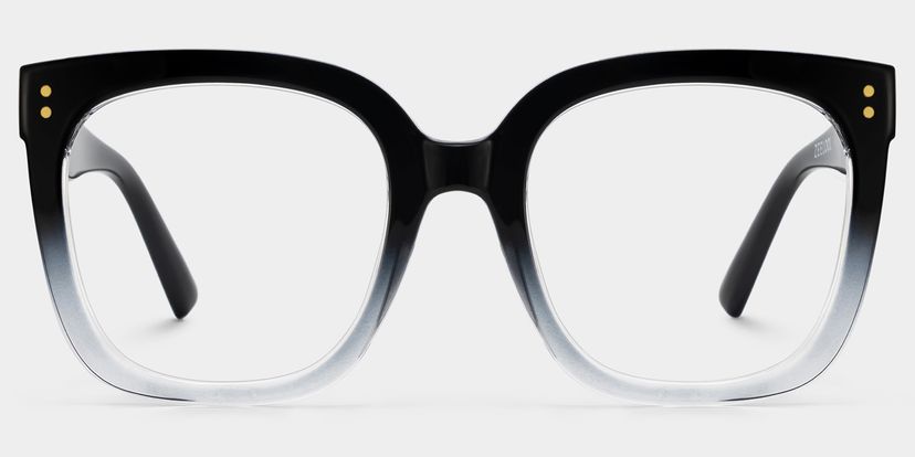 Ebony Square Black Clear Glasses