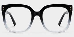 Ebony Black Clear Square Glasses1