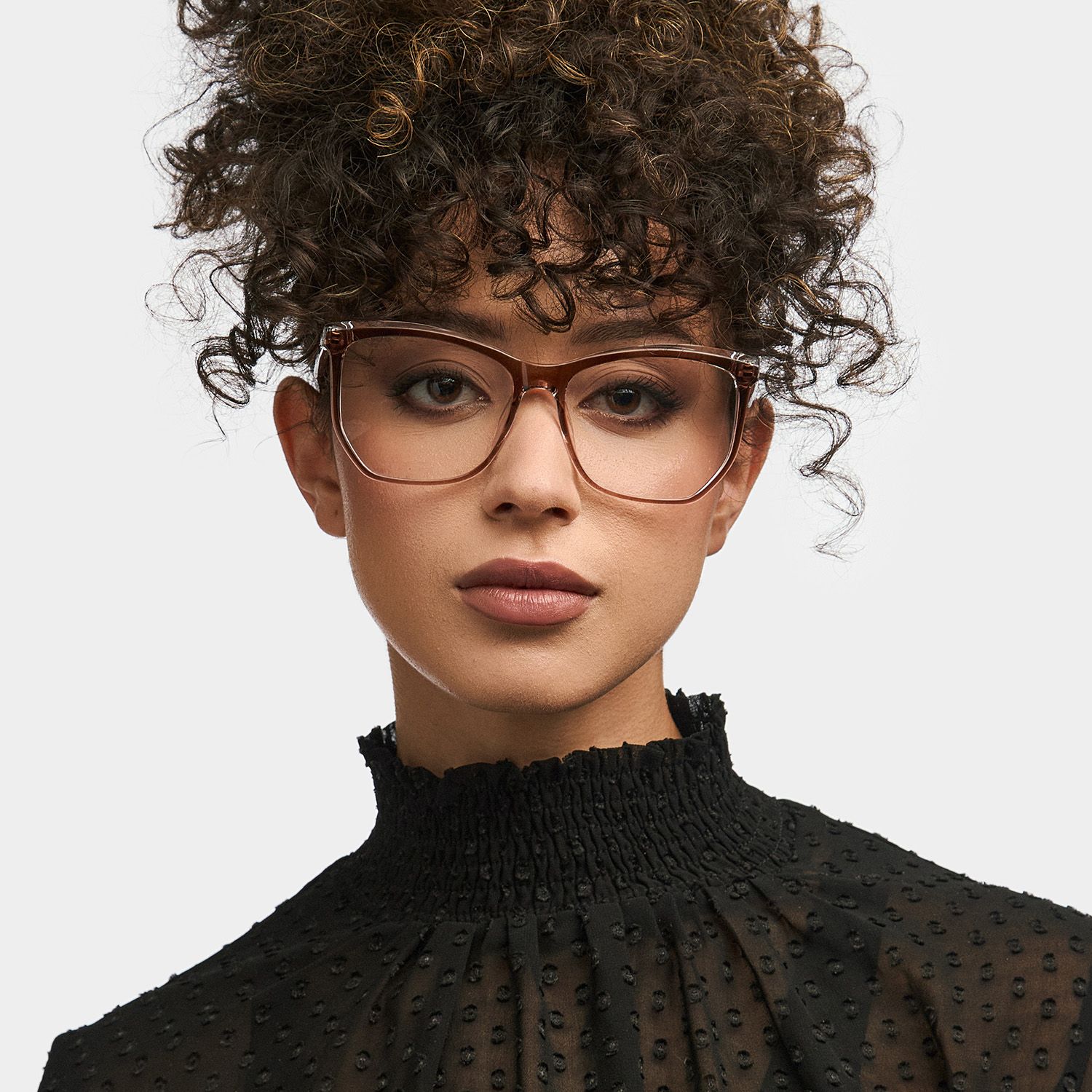 Libby Geometric Brown Thin Frame Glasses | ZEELOOL UK0