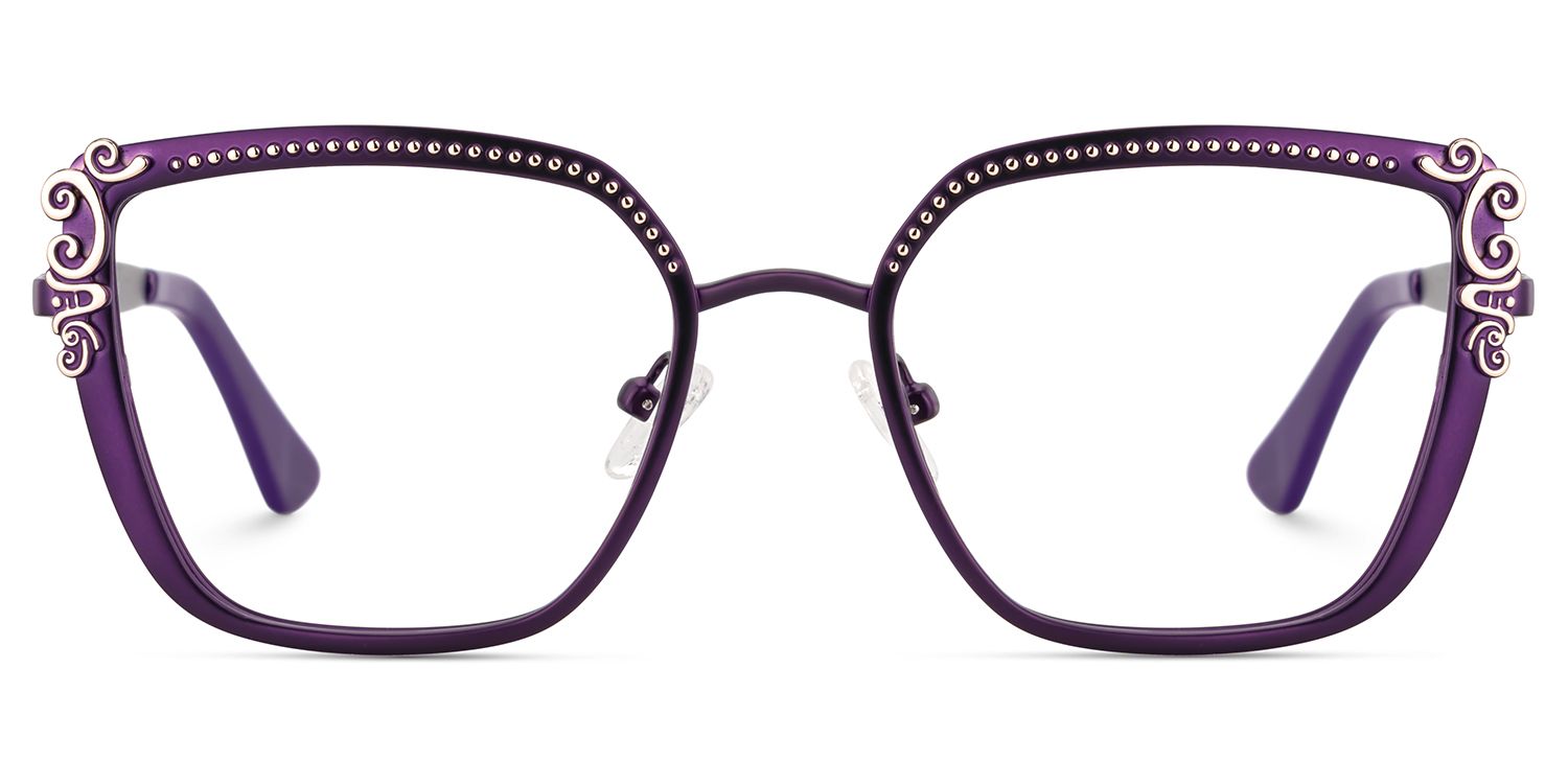 Women's Purple Glasses Frames in Square Shape0