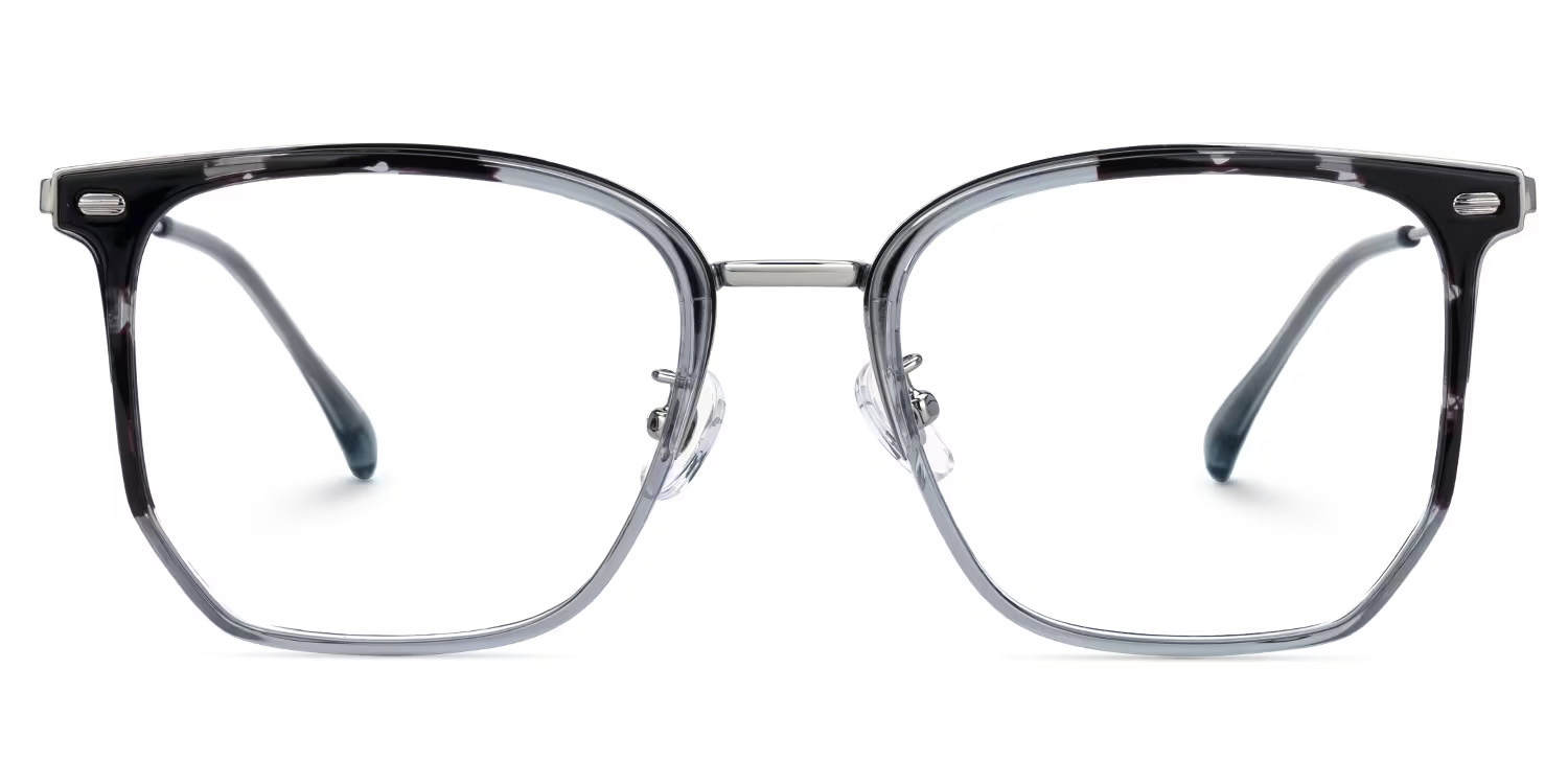 Roque Mixed-material Geometric Tortoise Frame Glasses | ZEELOOL UK0