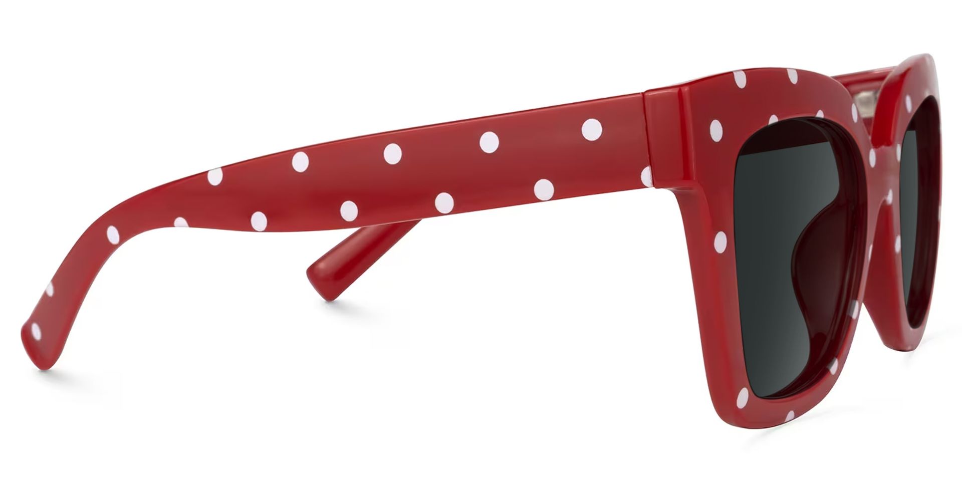 Malcolm Square Red Polka Dot Frame Sunglasses | ZEELOOL UK2