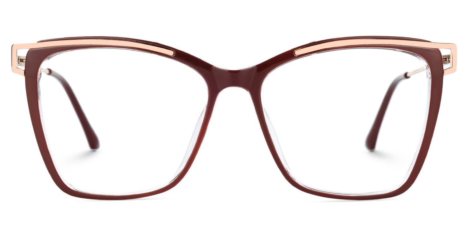 Krystle Square Red Eyeglasses and Clear Frames0