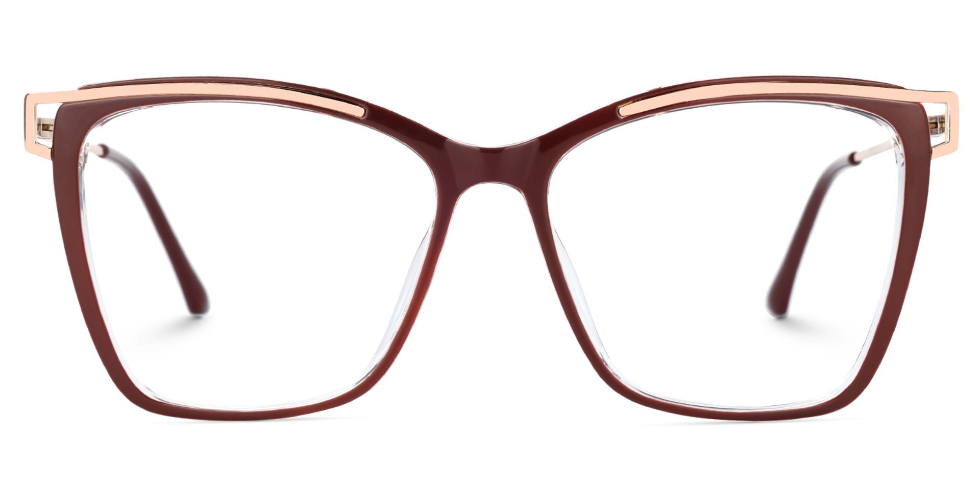 Krystle Square Red Eyeglasses and Clear Frames0