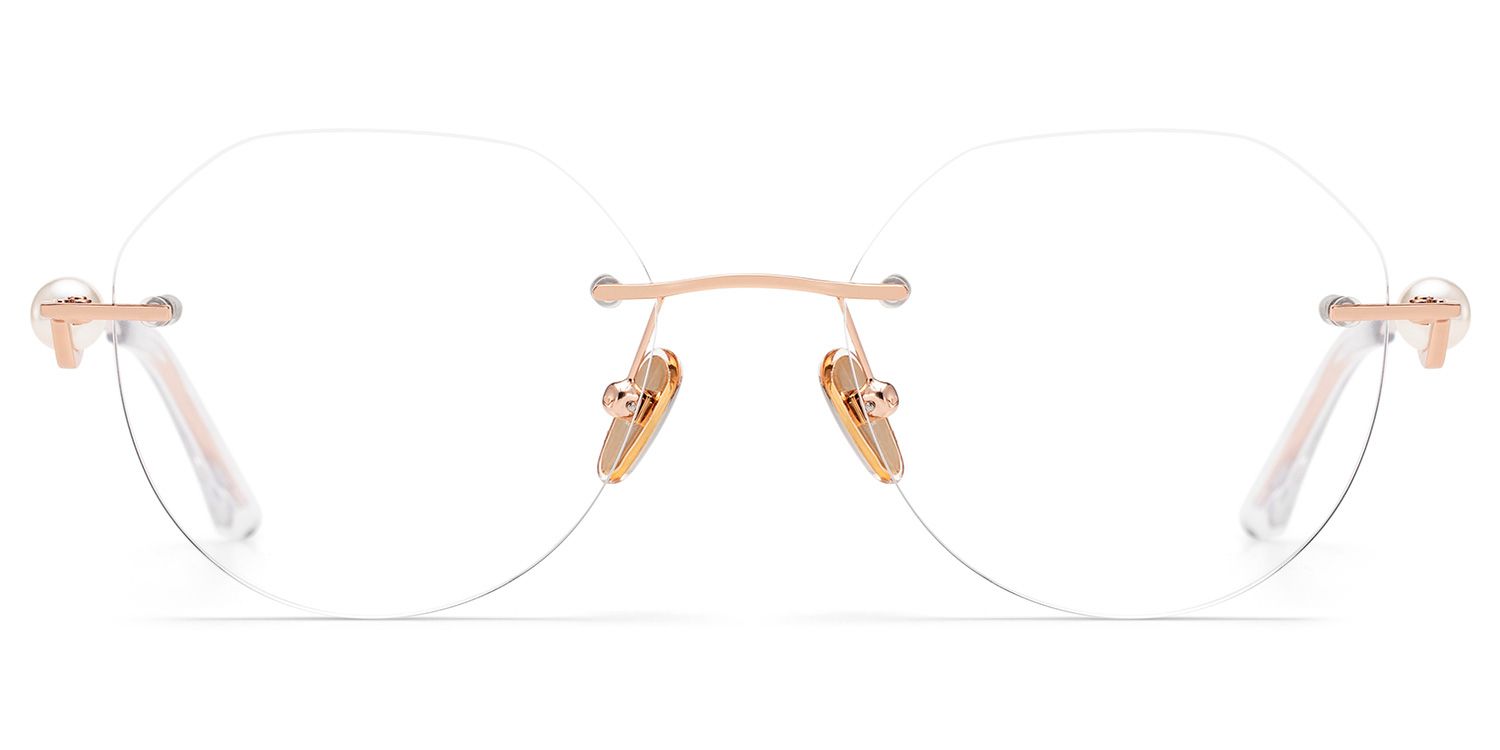 Wyatt Eyeglasses in Geometric Rose Gold Frame | ZEELOOL UK2