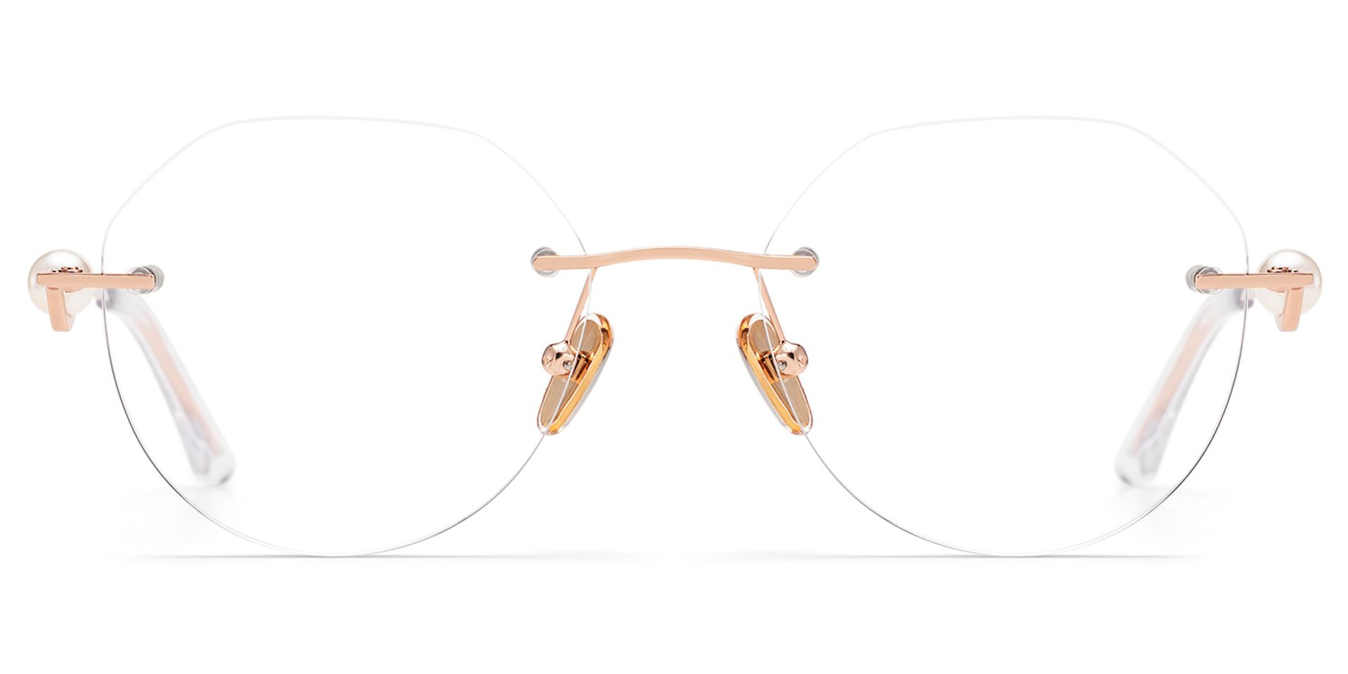 Wyatt Eyeglasses in Geometric Rose Gold Frame | ZEELOOL UK2
