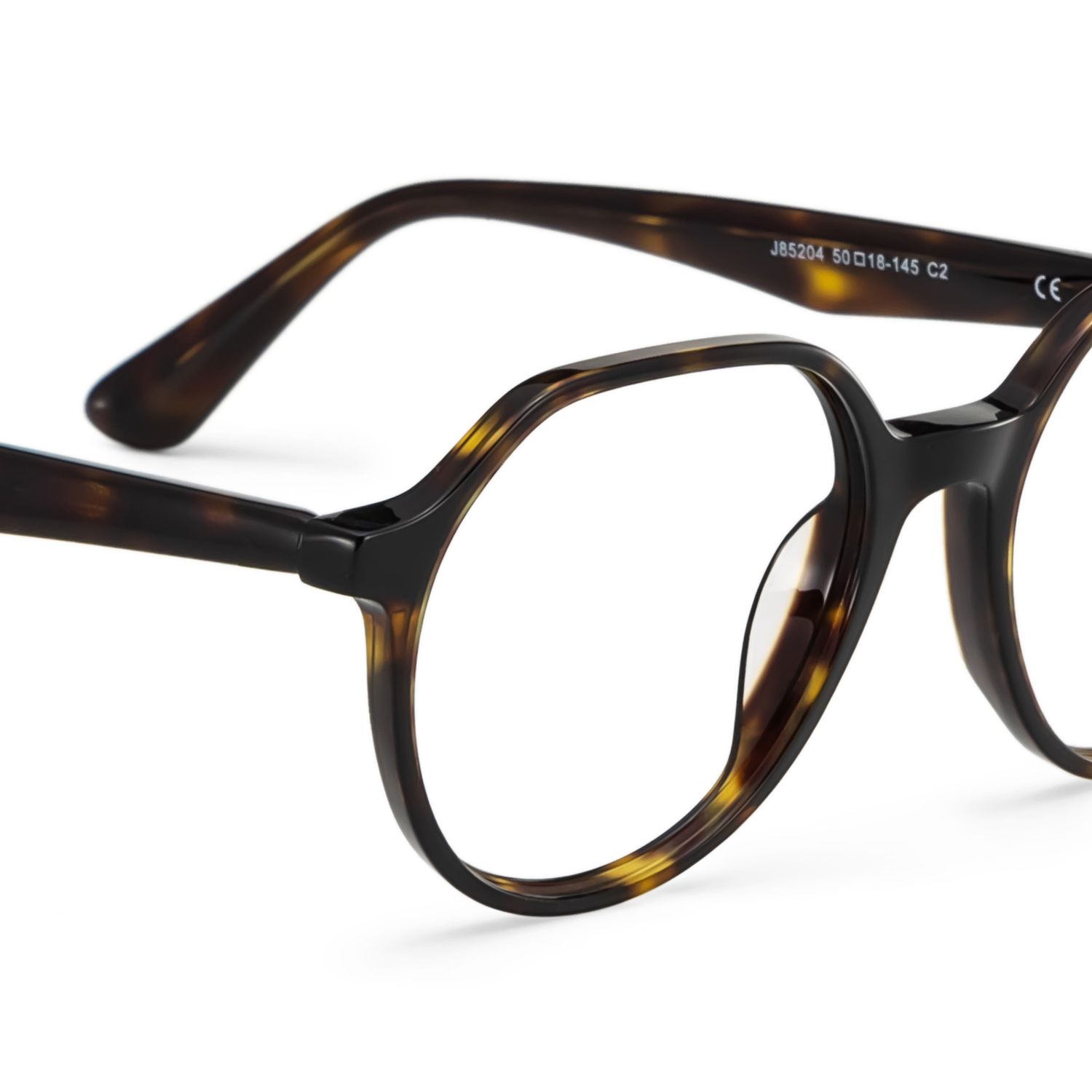 Hazel Geometric Tortoise Frame Eyeglasses for Man| ZEELOOL UK5