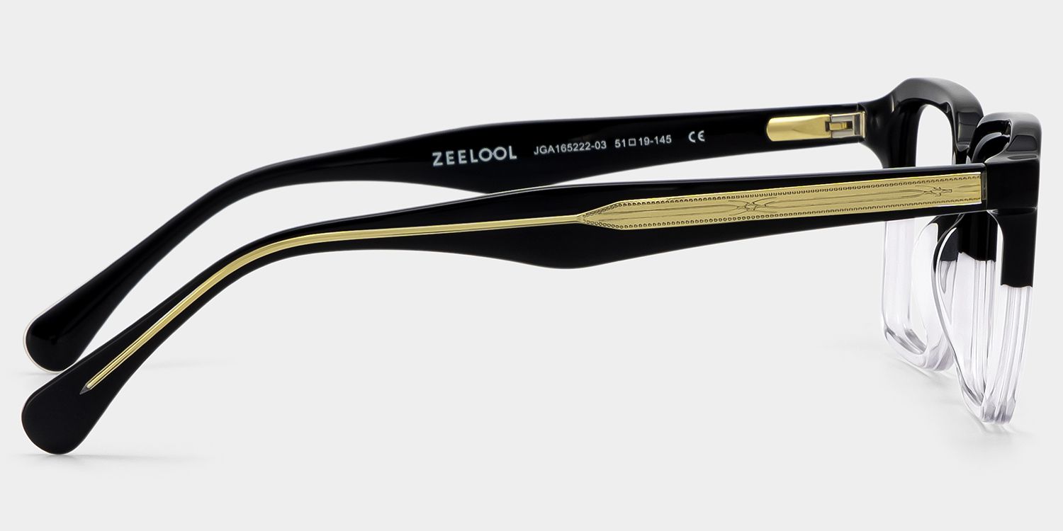 Vickerie Thin Black Clear Glasses in Square Design | ZEELOOL UK4