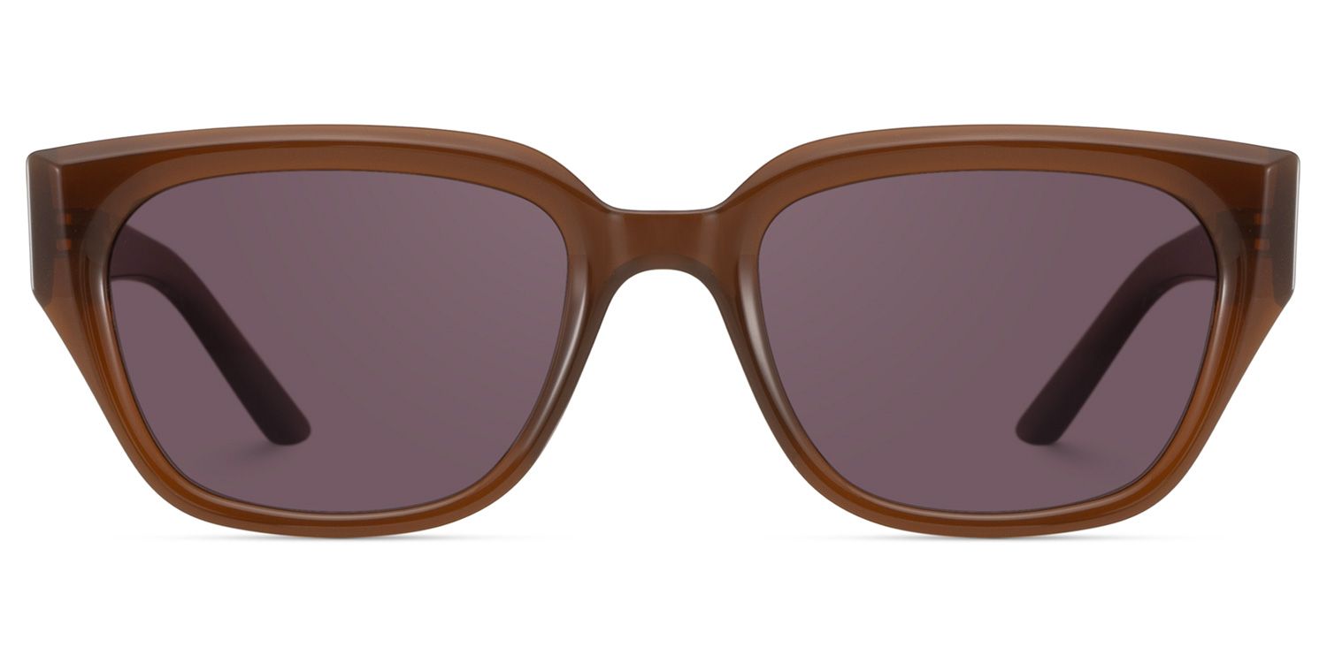 Serene Brown Clear Cat eye Polarized Sunglasses Online | ZEELOOL UK0