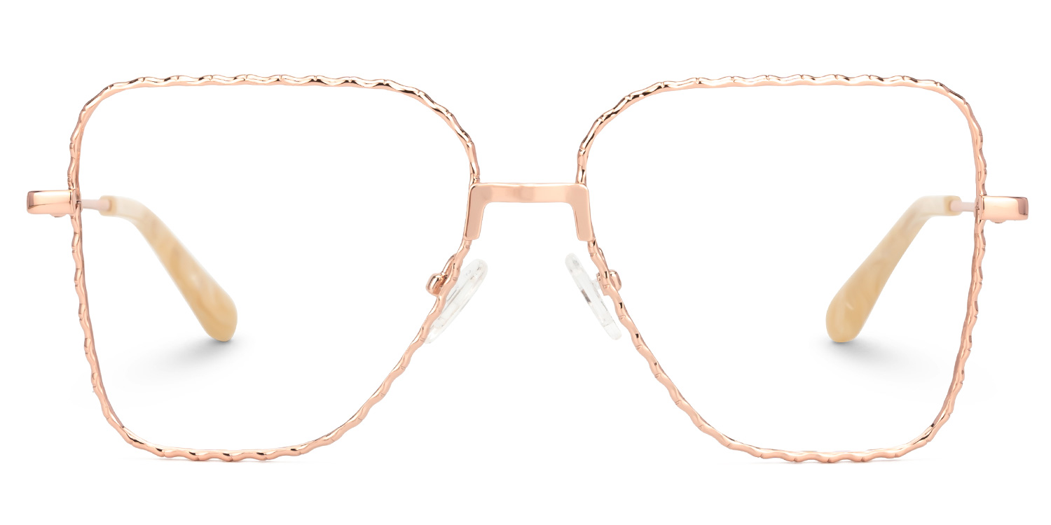 Designer Alisandra Gold Frame Eyeglasses in Aviator Shape0