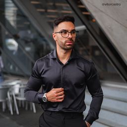 Barber Black Rectangle Glasses4