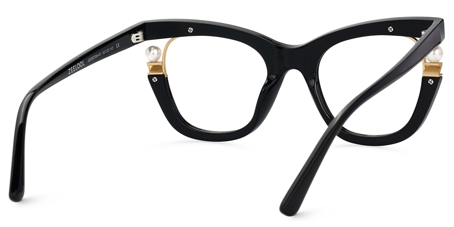 Pearl Cateye Black Glasses5