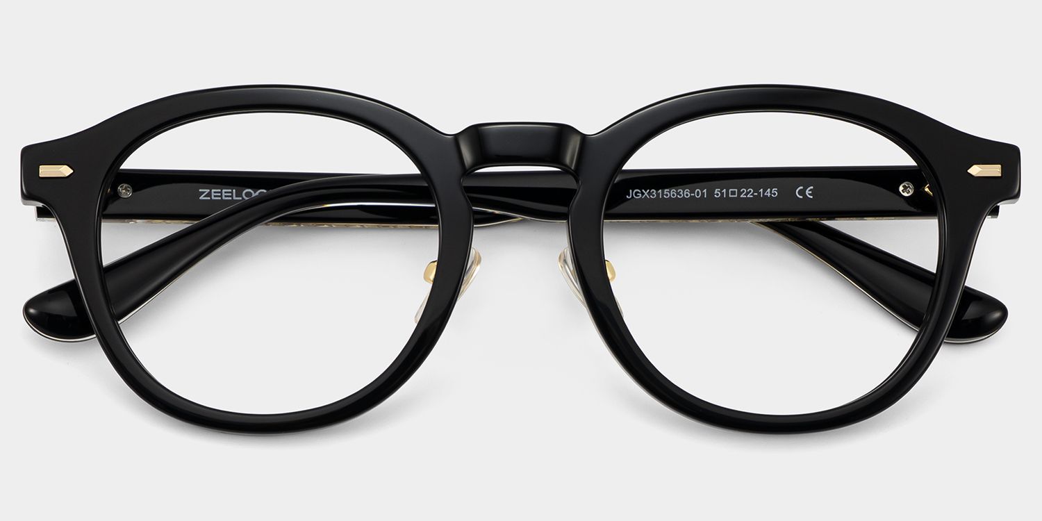Frances Black Round Glasses for Men & Women | ZEELOOL2