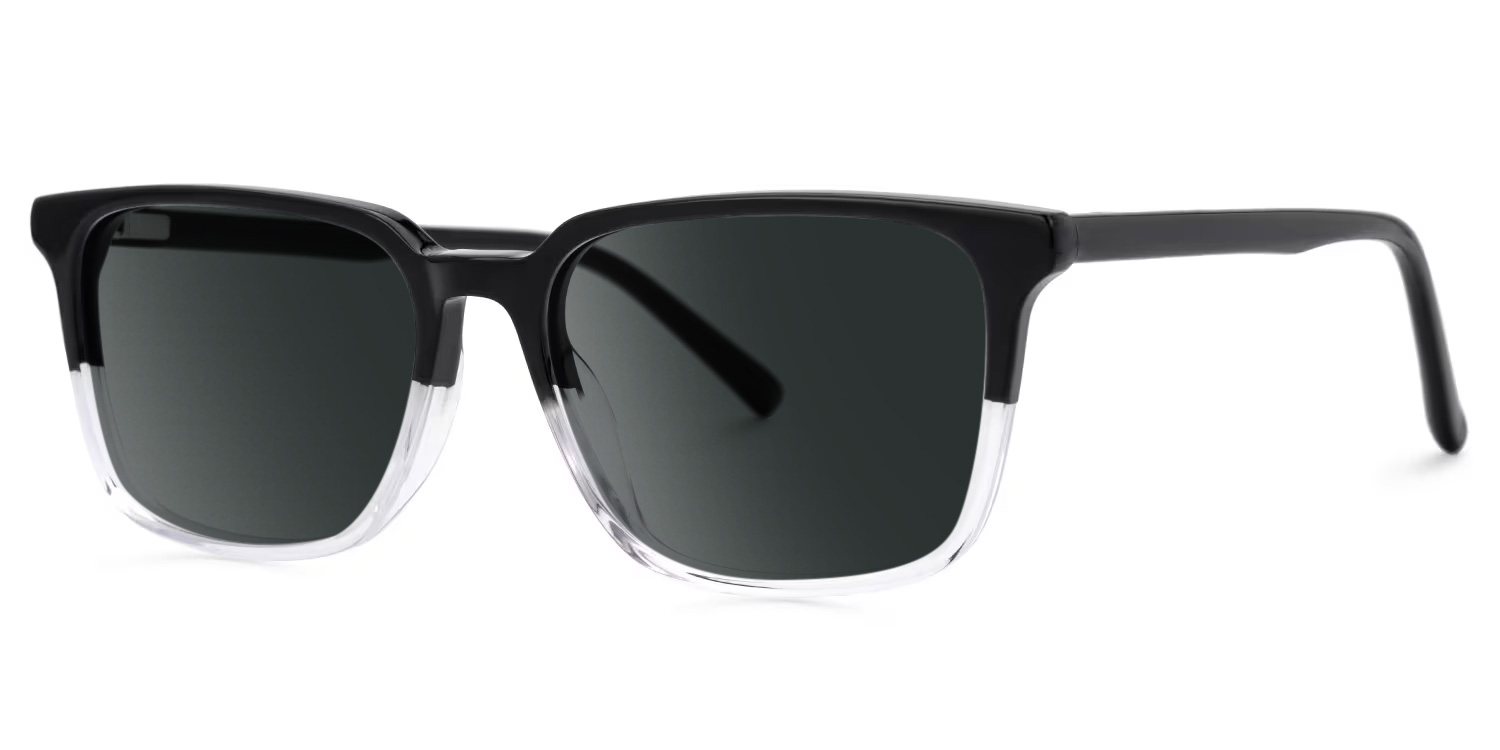 Barnhill Acetate Square Black-Crystal Frame Sunglasses | ZEELOOL UK1