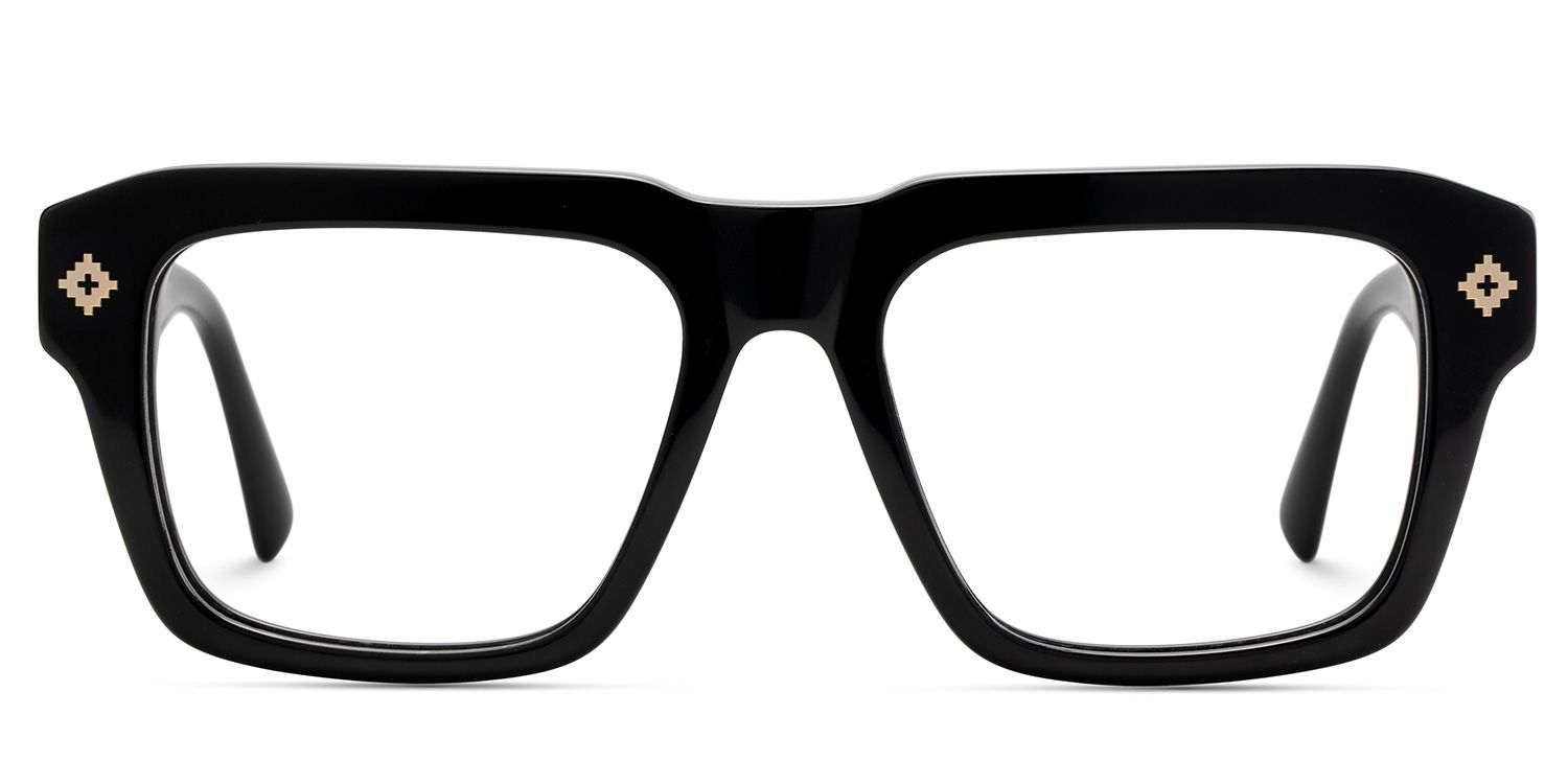 Ramdass Black Rectangle Prescription Glasses | ZEELOOL UK1