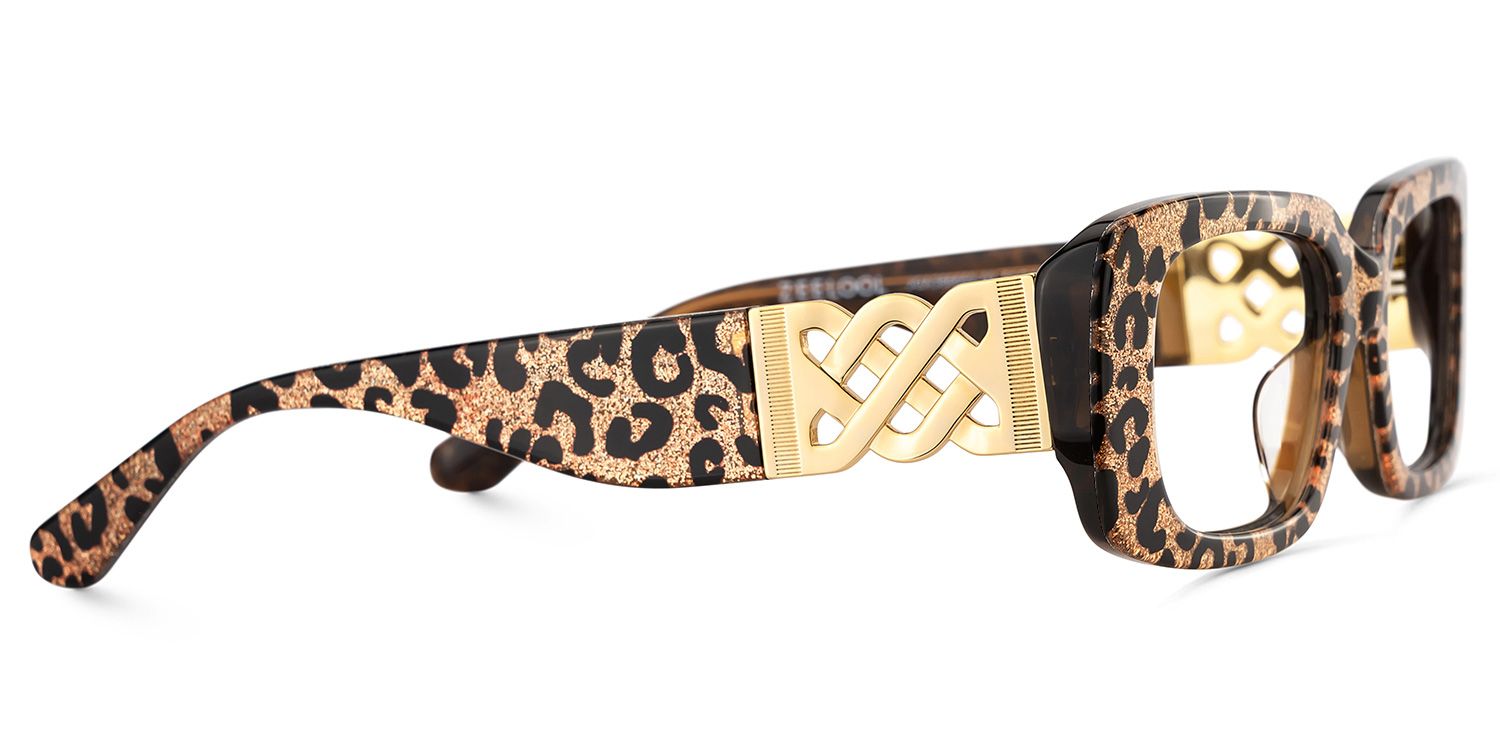 Jonas Rectangle Leopard Color Frame Glasses for Women | ZEELOOL UK4