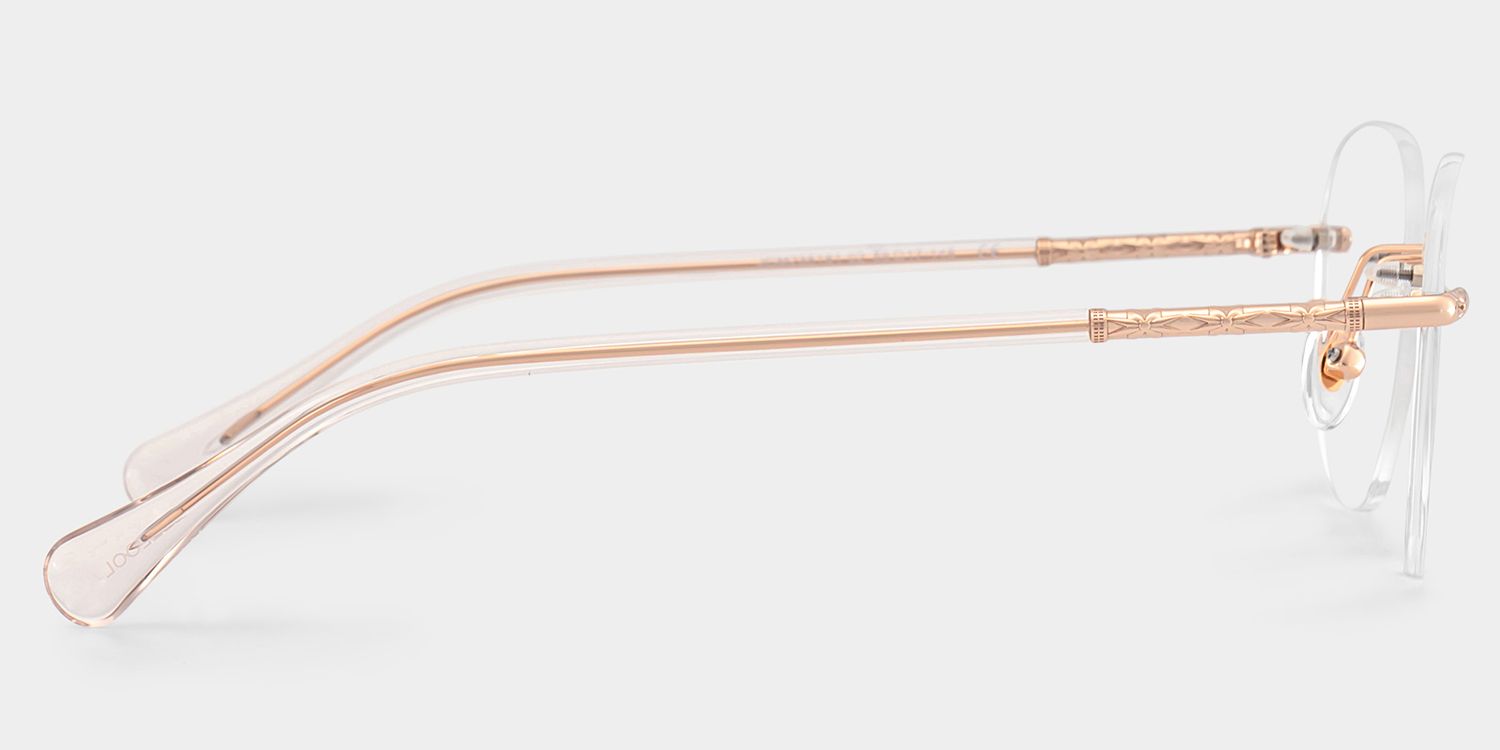 Jennifer Pink Gold Frame Glasses with Round Frame Online | ZEELOOL3