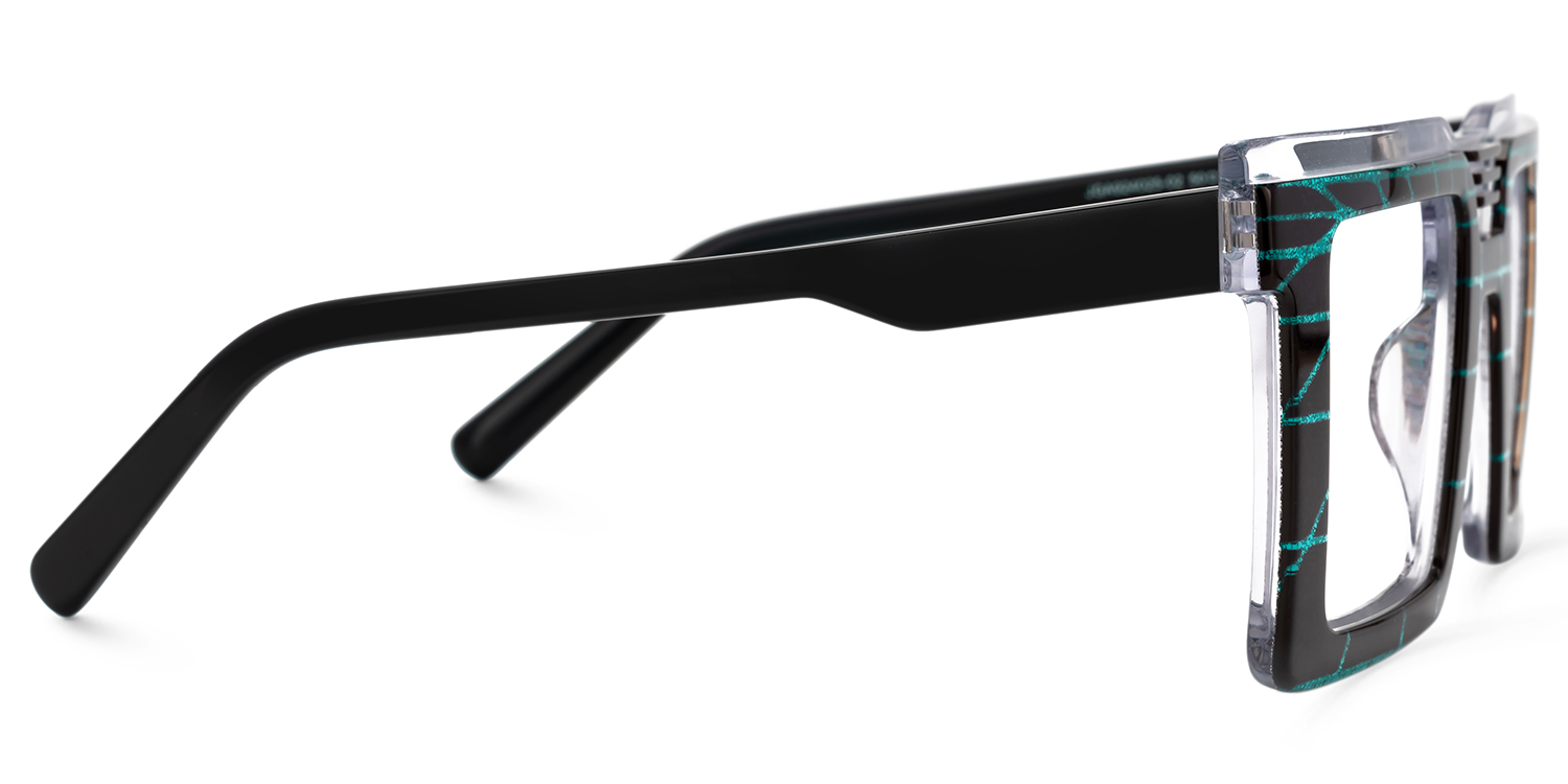 Ashlyne Big Black Square Glasses Frames for Men | ZEELOOL UK2