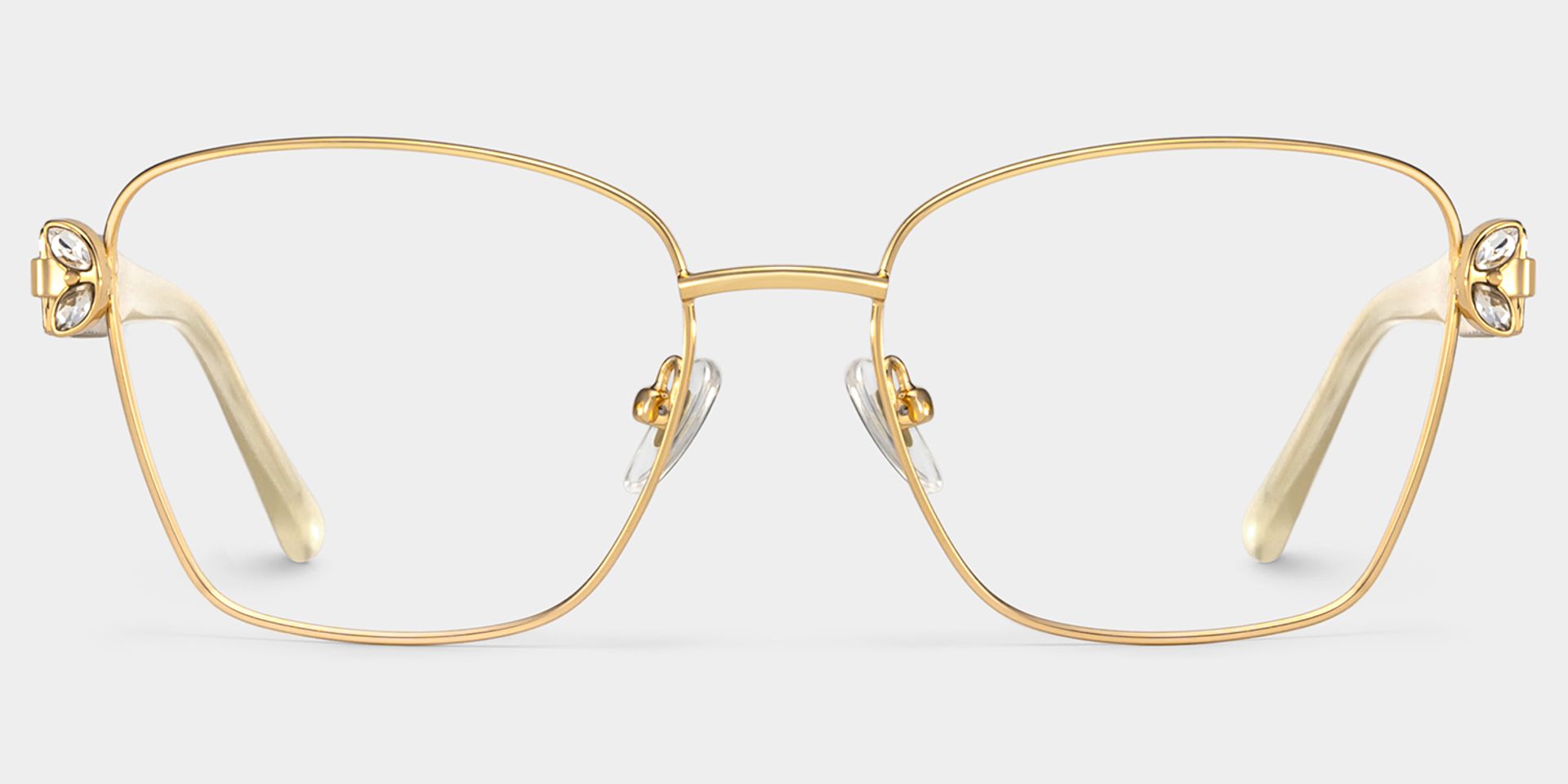 Rectangle Gold Eyeglasses- Ellie Metal Frame Glasses0