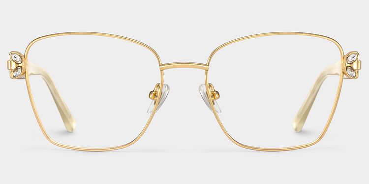 Ellie Rectangle Gold Glasses