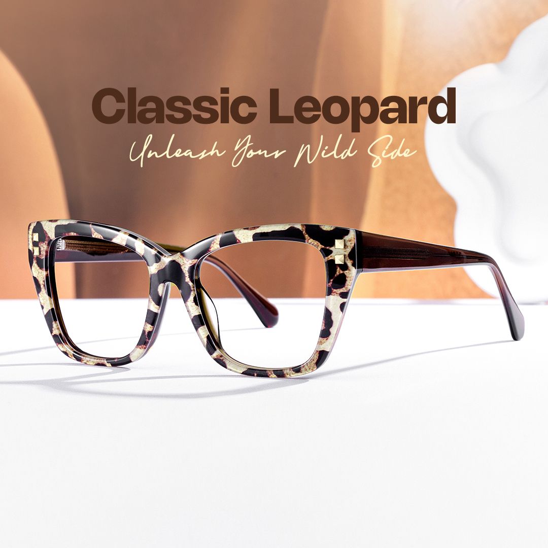 Tessia Leopard Square Glasses Women's Glasses | ZEELOOL UK1