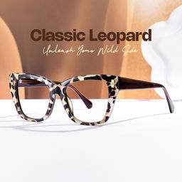 Tessia Square Brown Leopard Glasses1