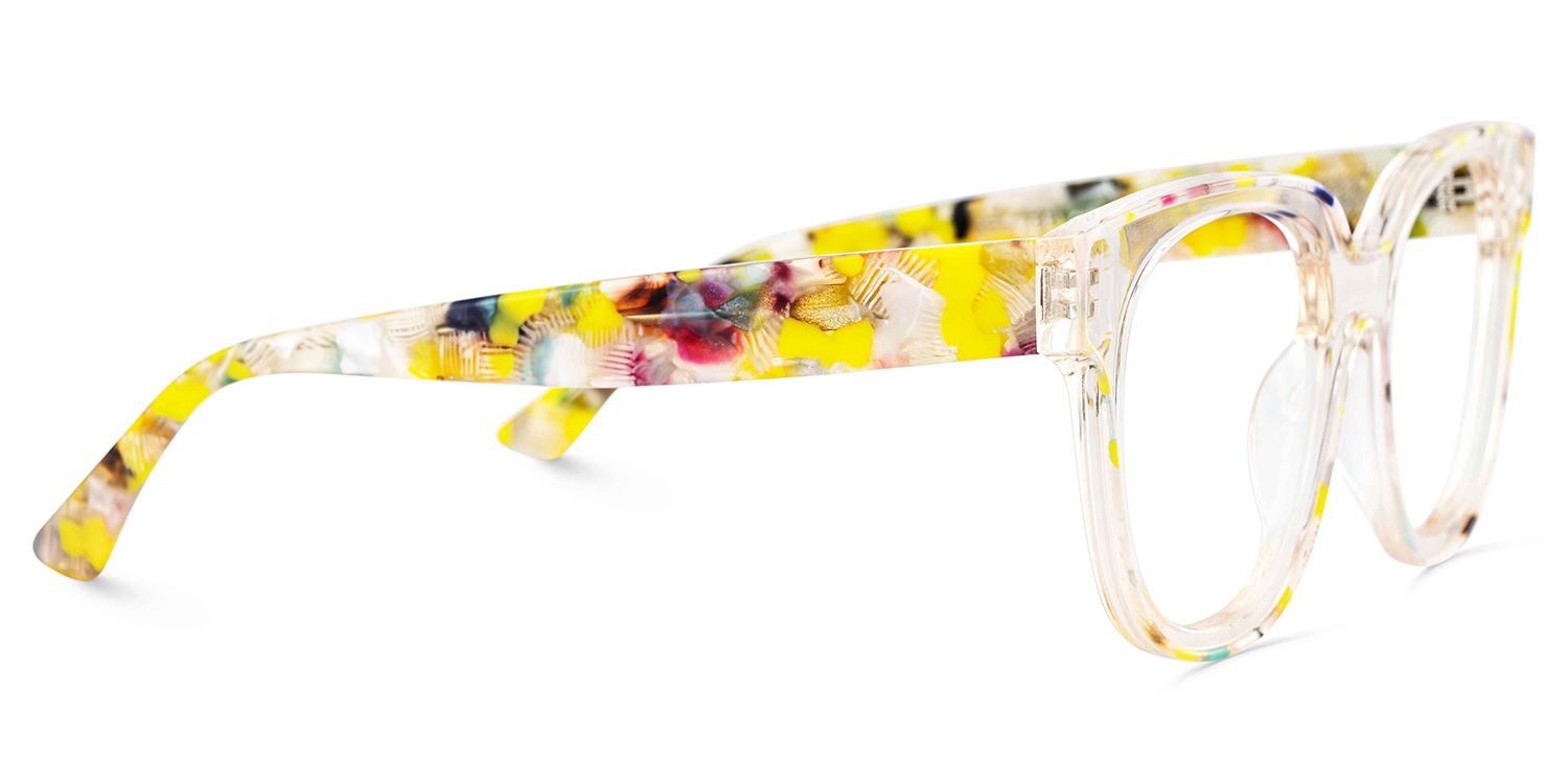 Jett Acetate Yellow Frame Glasses with Square Shape | ZEELOOL UK4