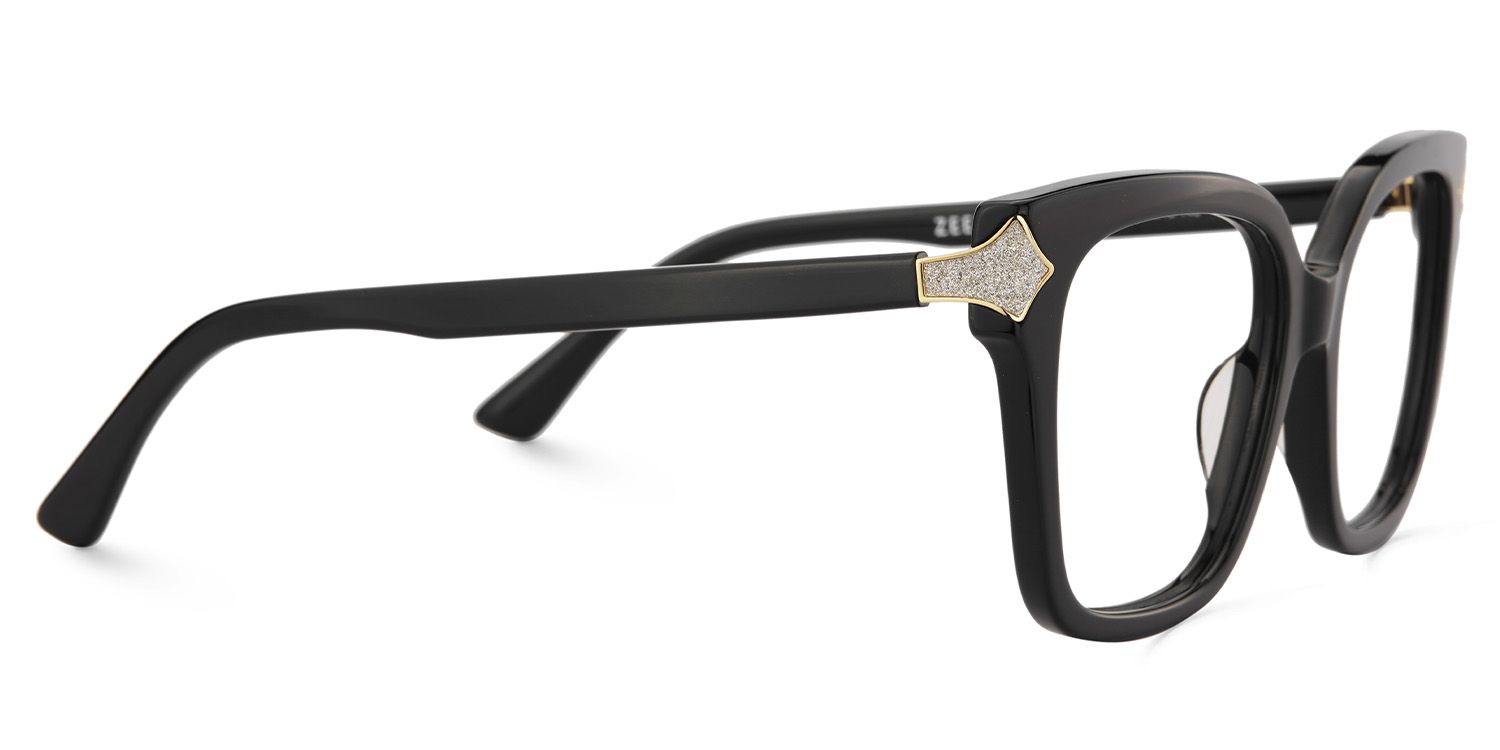 Black Square Frame Glasses - Shakeel on Sale | ZEELOOL UK4