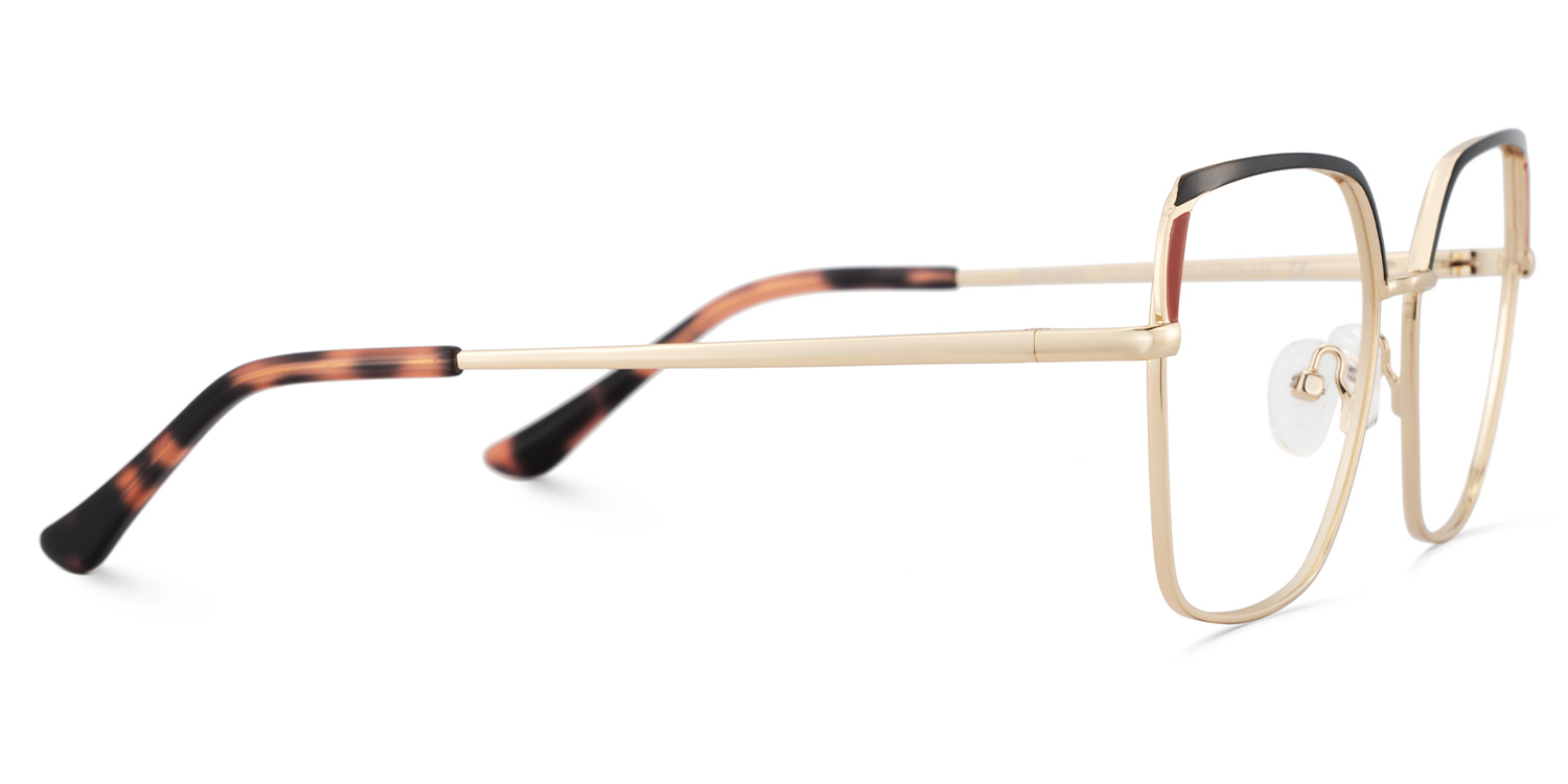 Shayla Metal Square Black Red Frame Glasses | ZEELOOL UK4