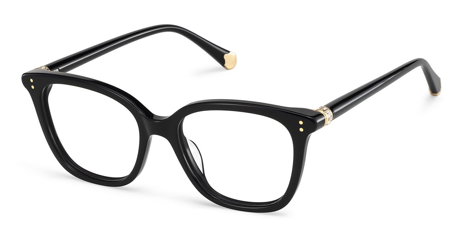 Square Black Eyeglasses- Miles Acetate Frame Glasses3