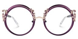 Nelida Round Purple Glasses0
