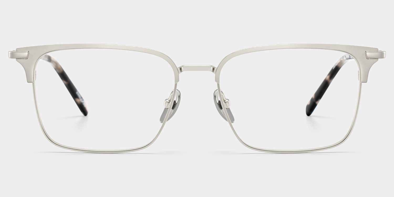 Maxwell Silver Flexible Titanium Eyeglass Frames for Men | ZEELOOL UK0