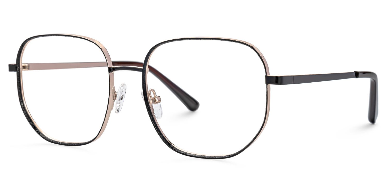 Steeve Metal Square Black Frame Glasses | ZEELOOL UK1