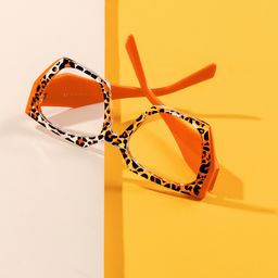Sileidy Geometric Orange Tortoise Glasses0