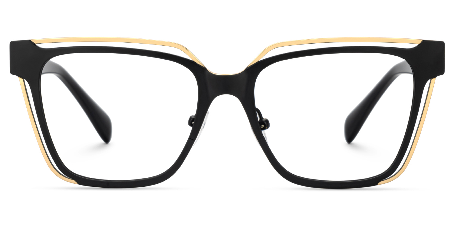 Diorney Rectangle Black Glasses1