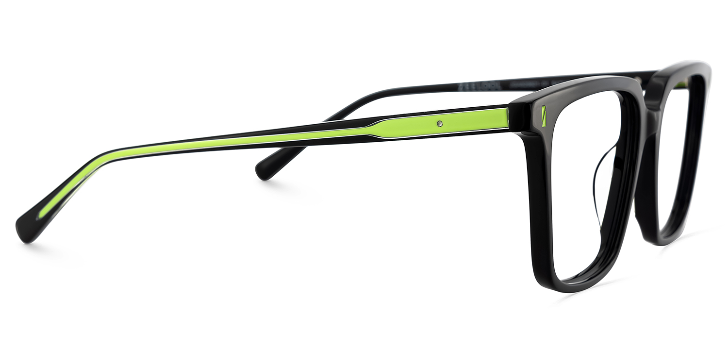 Delaine Acetate Black Frame Glasses with Rectangle Shape3